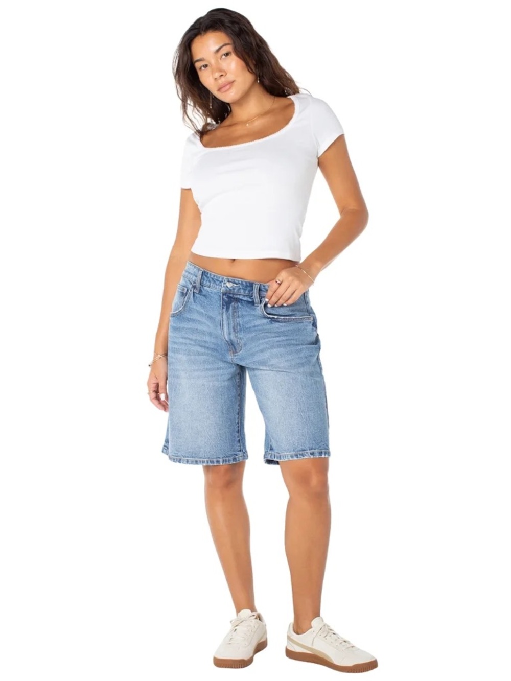 Classic High-Rise Light Blue Denim Jorts